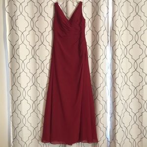 Red floor length dress
